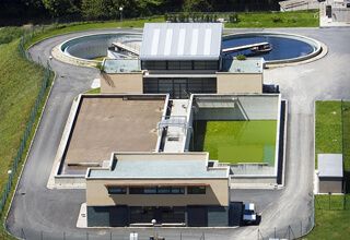 Wastewater Treatment Plant Aerial View